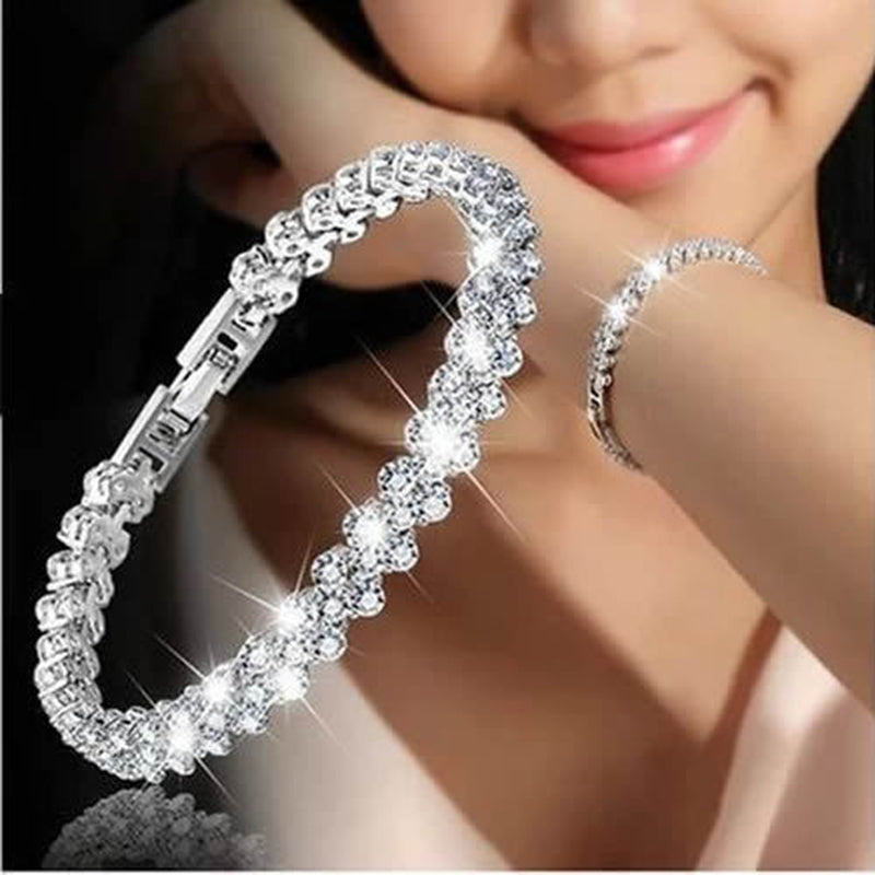Crystal Heart Charm Bracelet Women