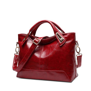 Women Oil Wax Leather Designer Handbags High Quality Shoulder Bags