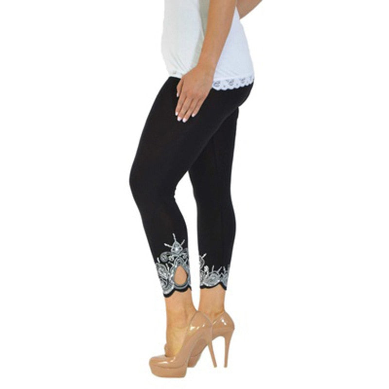 Hot Good Quality Women Leggings Casual Slim Print Ankle Length Legging Underpants Plus Size Female Leggings 5XL Black White Grey