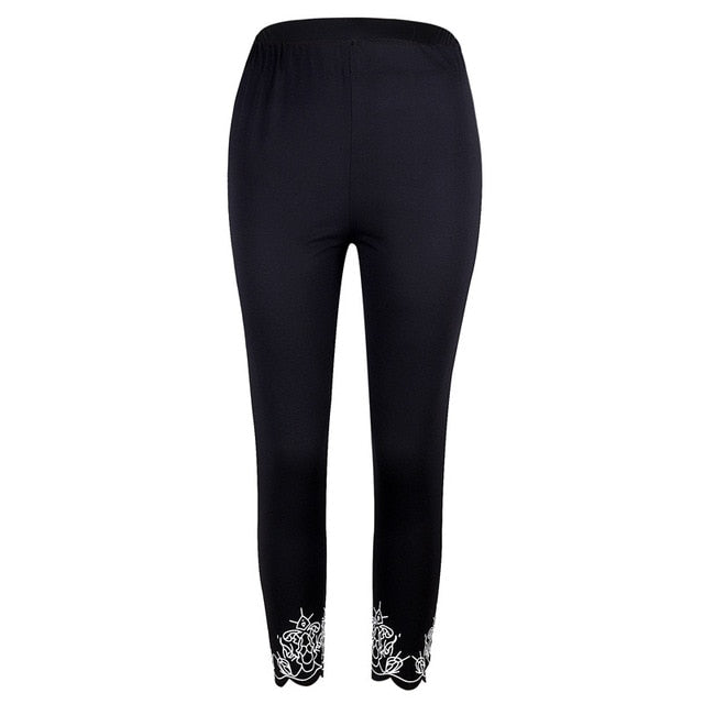 Hot Good Quality Women Leggings Casual Slim Print Ankle Length Legging Underpants Plus Size Female Leggings 5XL Black White Grey