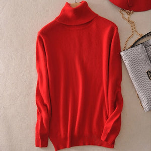Cashmere Sweater Women Turtleneck Women's Plus Size Knitted