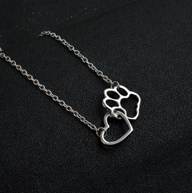 Jisensp Hollow Pet Paw Footprint Bracelets Shellhards Cute Animal Tassut Cat Dog Love Heart Charm Bracelet for Women pulseras