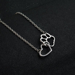 Jisensp Hollow Pet Paw Footprint Bracelets Shellhards Cute Animal Tassut Cat Dog Love Heart Charm Bracelet for Women pulseras