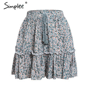 Casual polka dot mini women skirt High waist