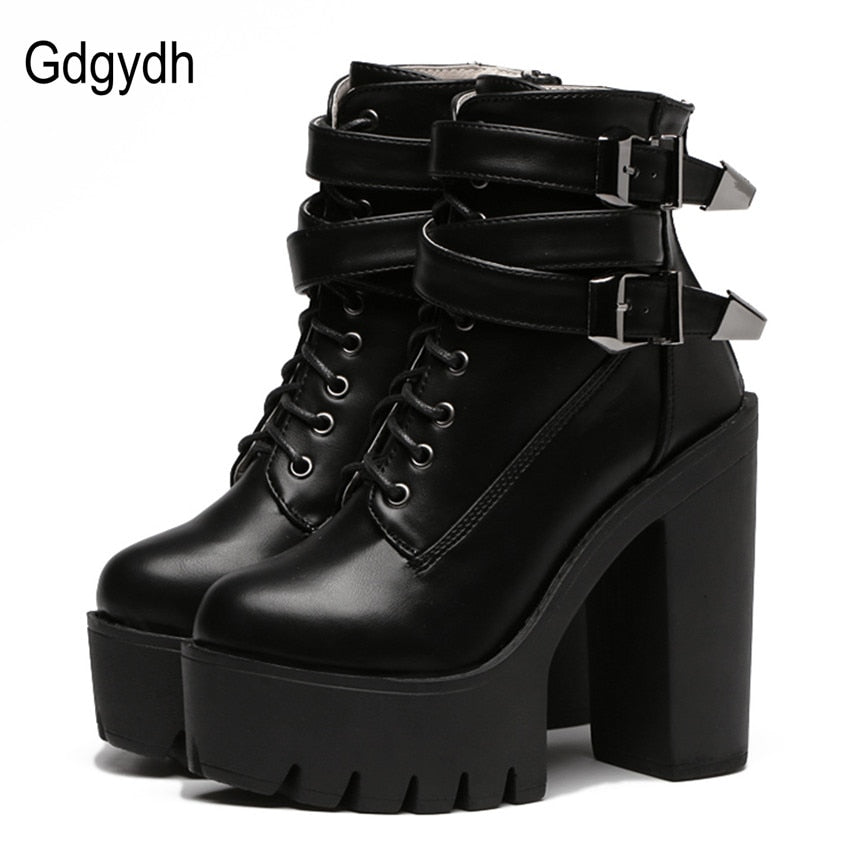 Gdgydh Spring Autumn Fashion Women Boots High Heels