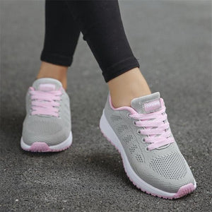 Women Casual Shoes Fashion Breathable Walking Mesh Flat Shoes