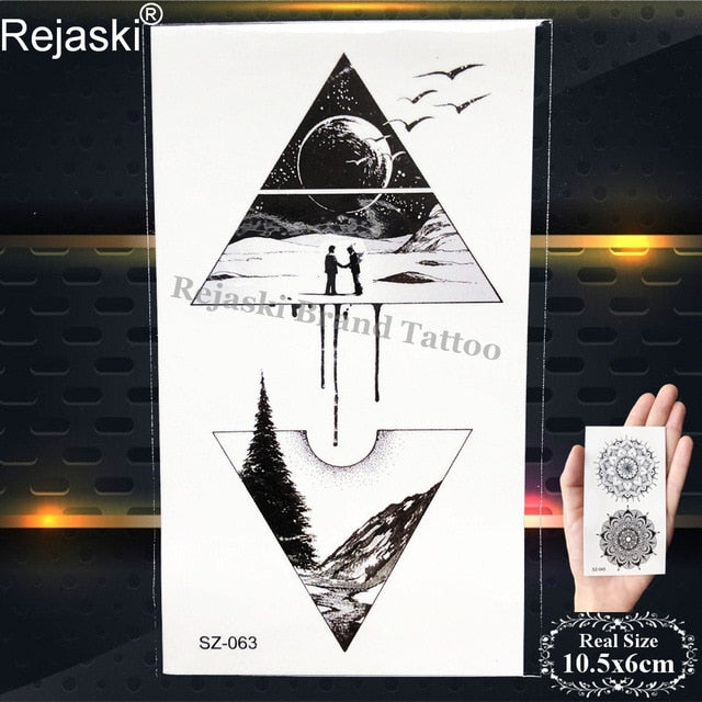 Rejaski Creative Black Tattoo Sticker Women Body Art Planets